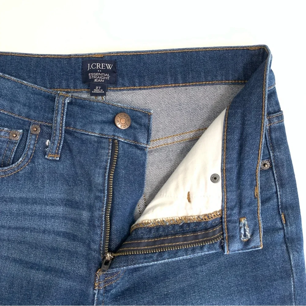 J CREW Essential Straight Leg Jeans Size 27 High Waisted